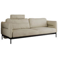 SOFA SALENTO Beige Velvet - Beige/Schwarz, Textil/Metall (221/82/101cm) - MKS
