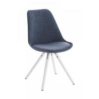 STUHL Stoff blau - Blau/Weiß, Holz/Textil (47/84/59cm) - CLP
