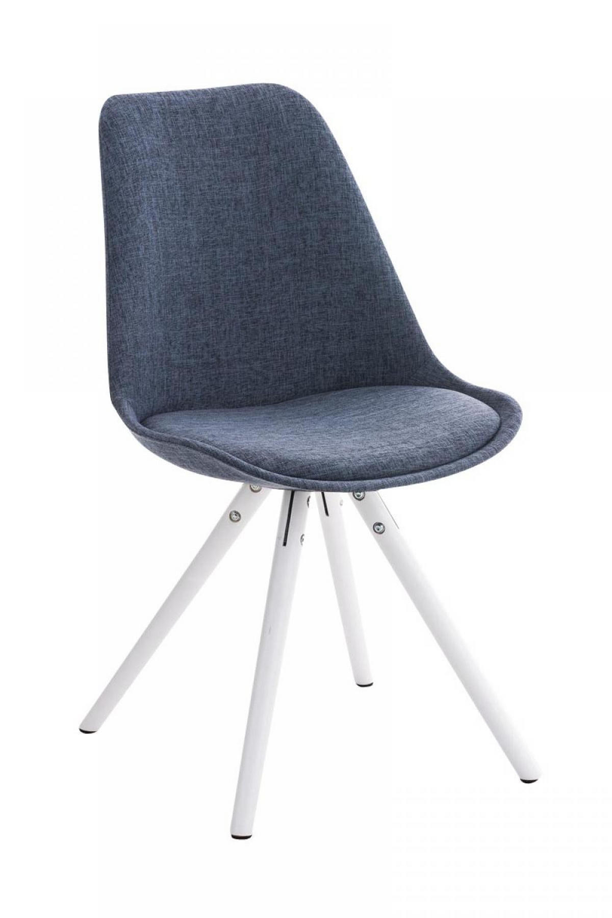 STUHL Stoff blau - Blau/Weiß, Holz/Textil (47/84/59cm) - CLP