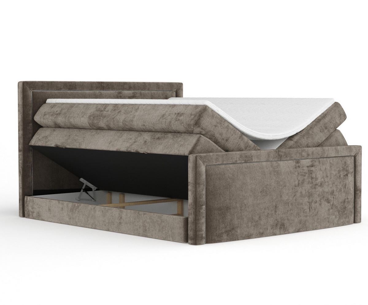 BOXSPRINGBETT Lavenda Braun 180/200 cm - Schwarz/Braun, Holz/Holzwerkstoff (180/200cm) - Maison de Reve
