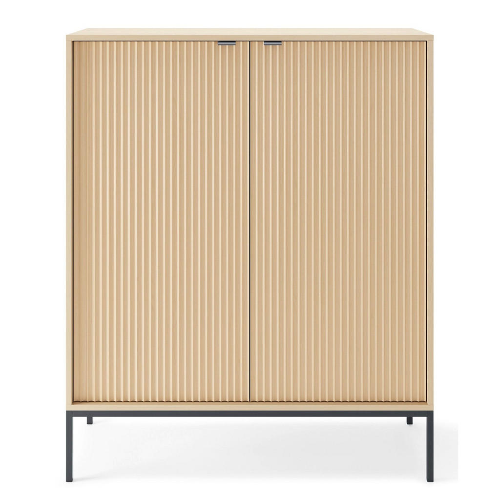 Selsey VYSOKÁ komoda Vellore Dekor dub Vicenza s černou podnoží 104 cm