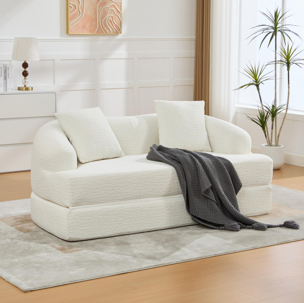 SCHLAFSOFA 157 cm Beige Chenille für 2 Personen - Beige, Kunststoff (84/65/157cm) - Meubliv