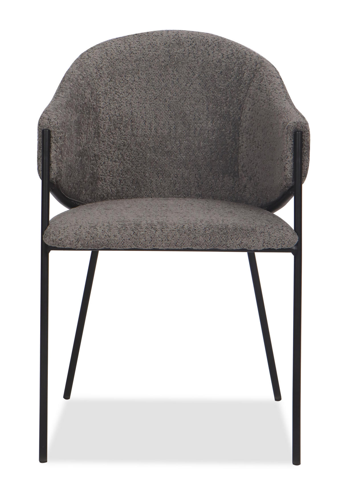 STUHL BUENO gespolsterter - grau - Glamour Chenille - Schwarz/Grau, Textil/Metall (55/83/56cm) - NEW HOME