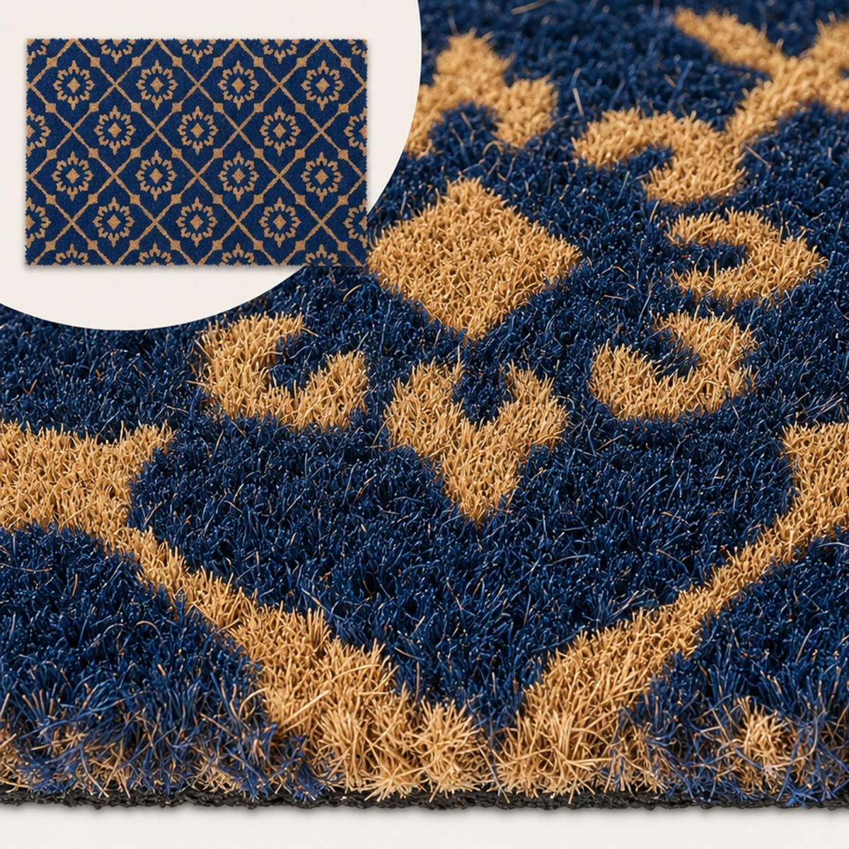 ROHOŽKA Modrá kokos protiskluzová 60x40 cm - různobarevná, textil/plast (60/40cm) - Relaxdays