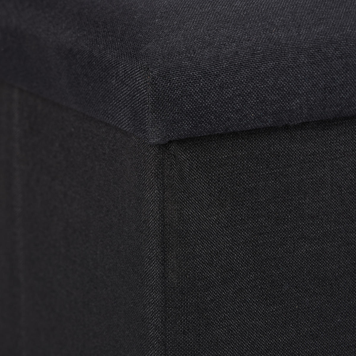 SITZHOCKER - Schwarz, Holzwerkstoff/Textil (37.5/37/37.5cm) - Relaxdays