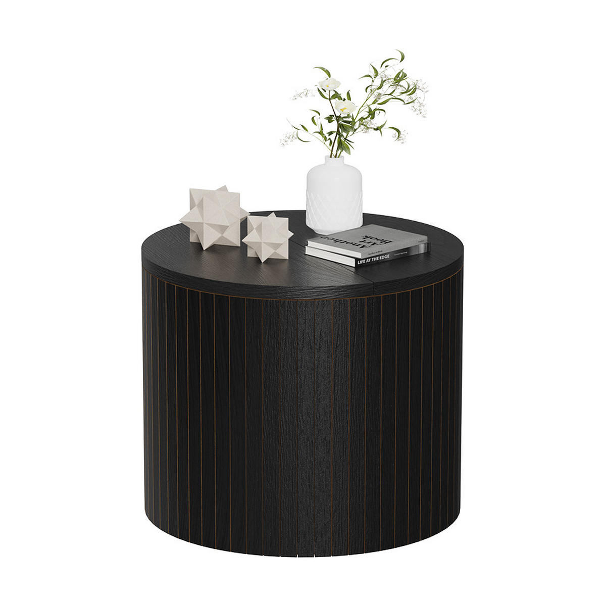 COUCHTISCH Tavilo Eiche/Schwarz 38 x 38 cm - Eichefarben/Schwarz, Holzwerkstoff (38/38/32cm) - Vicco