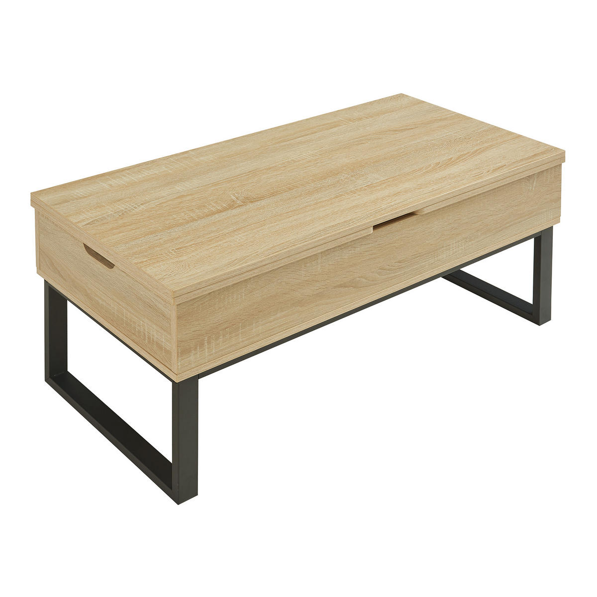 COUCHTISCH Rauli 100/50/47 cm - Eichefarben, Holzwerkstoff/Metall (50/100/47cm) - [en.casa]