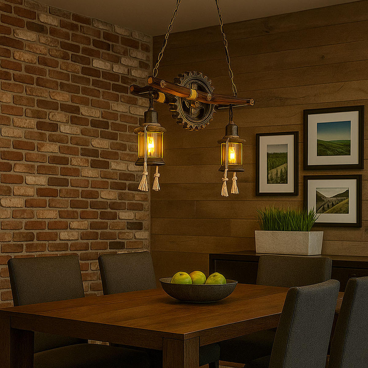 LED HÄNGELEUCHTE Holz Schwarz - Schwarz, Holz (62/20/110cm) - Globo Lighting