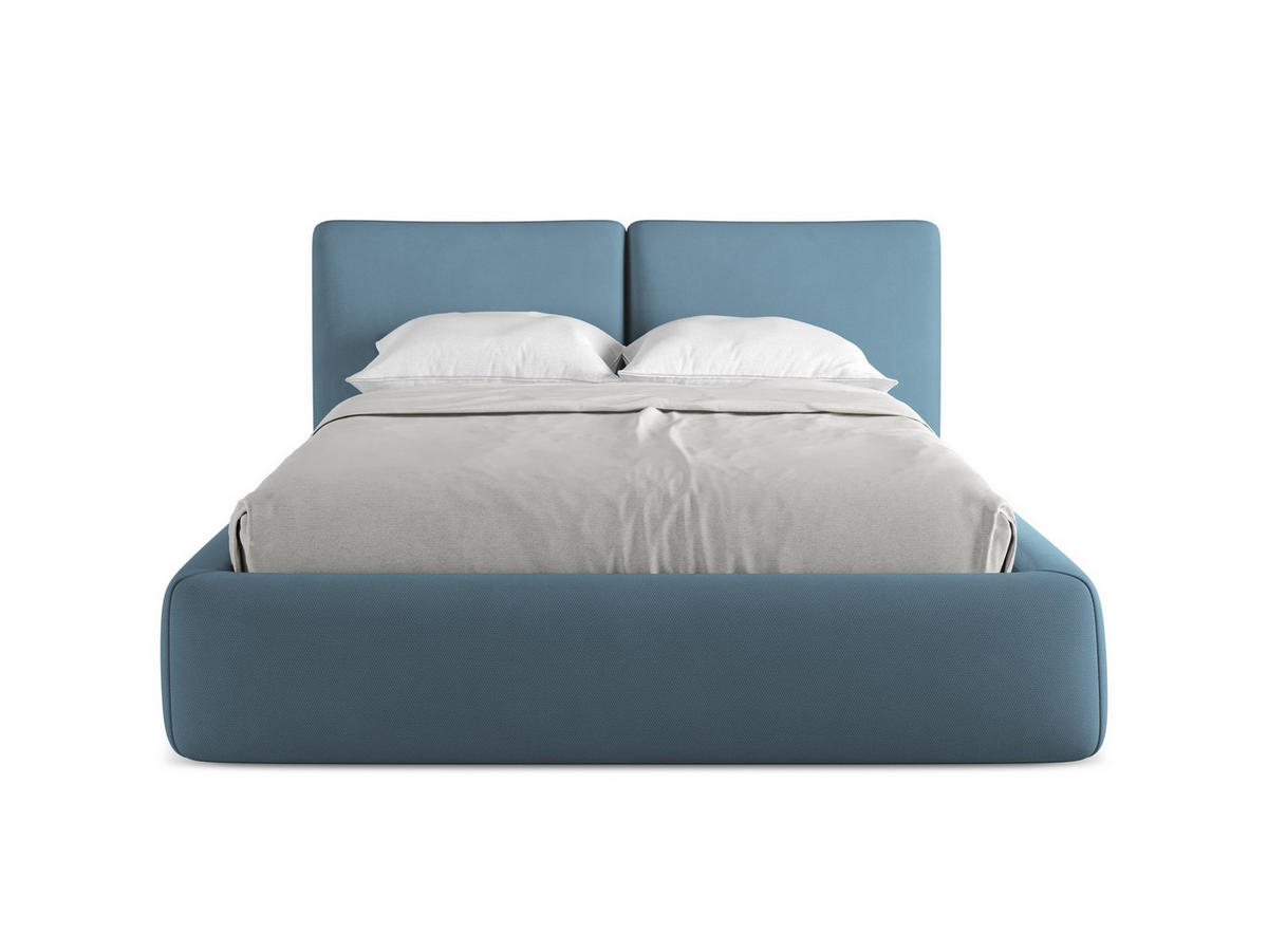 POLSTERBETT mit Bettkasten und Lattenrost 160x228 Blau - Blau/Blaugrau, Kunststoff/Textil (140/200cm) - Makamii