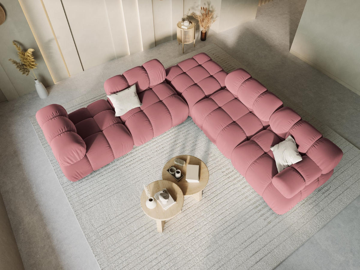 MODUL rechts Bellis aus Samt rosa - Pink, Textil (94/70/94cm) - Micadoni