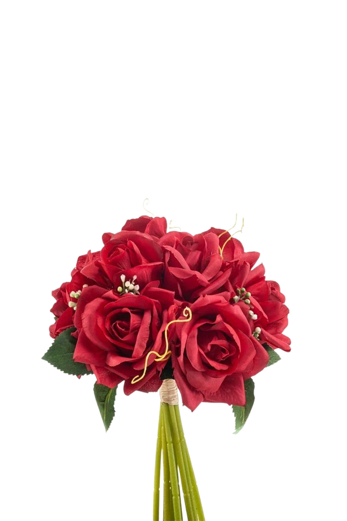 KUNSTBLUME Künstlicher Blumenstrauß - Argus 28 cm - Rot, Kunststoff (28cm) - Emerald