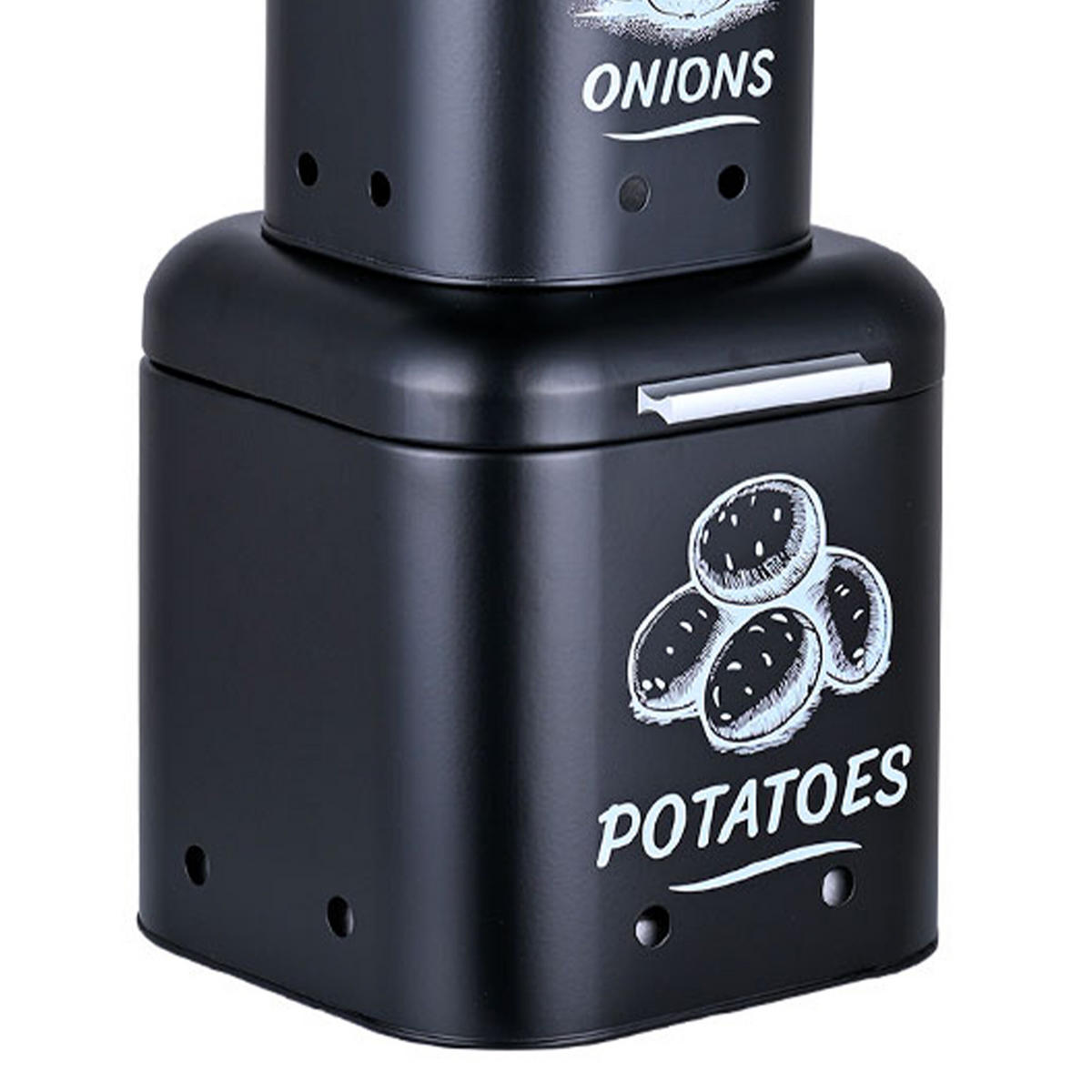 3XDÓZA na brambory - černá, kov - Relaxdays