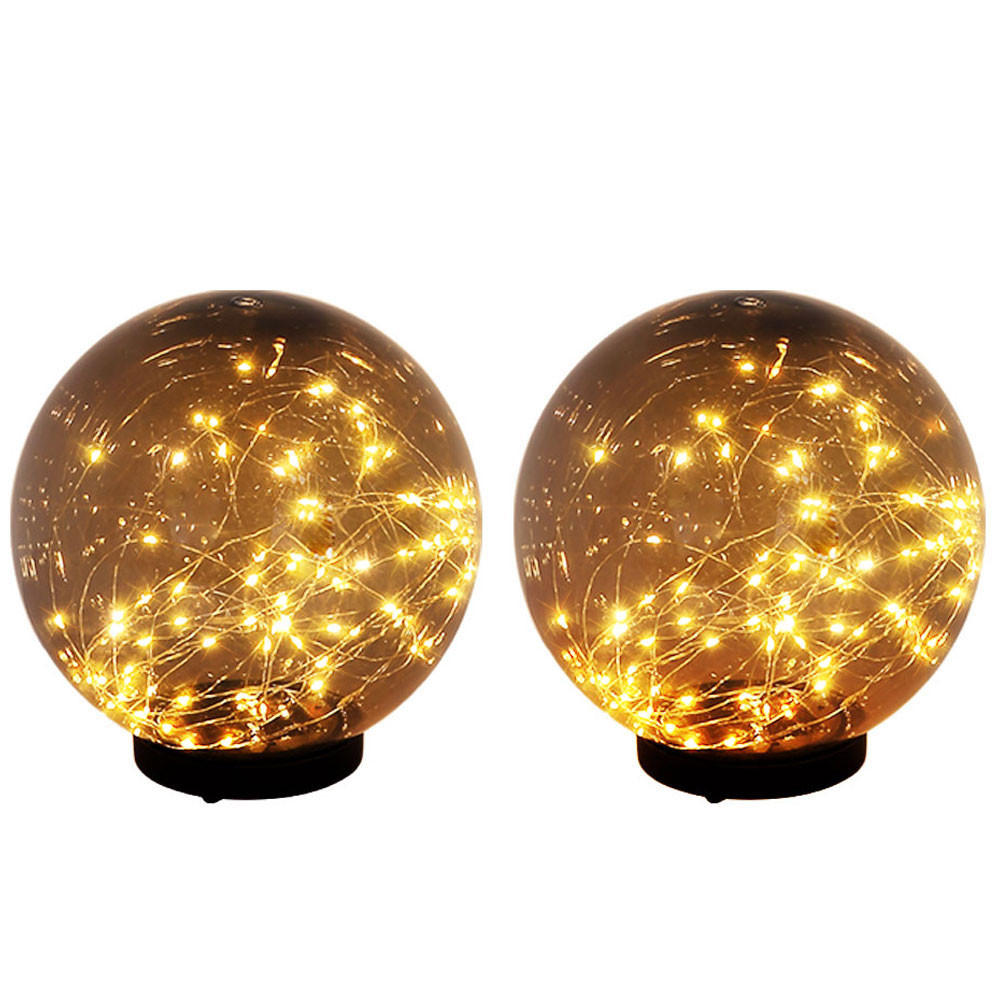 LED AUSSENLEUCHTE Kugel Grau 2er Set - Grau, Kunststoff (15/15/26cm) - Globo Lighting