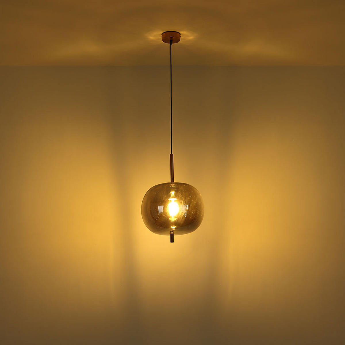 HÄNGELEUCHTE Metall Rauchgrau Matt - Grau, Glas (30/30/120cm) - Globo Lighting