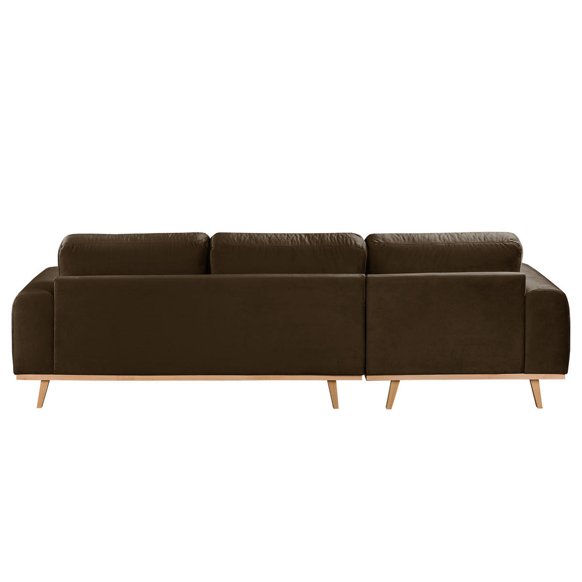 ECKSOFA - Samt - Braun, Textil (286/152cm) - home24