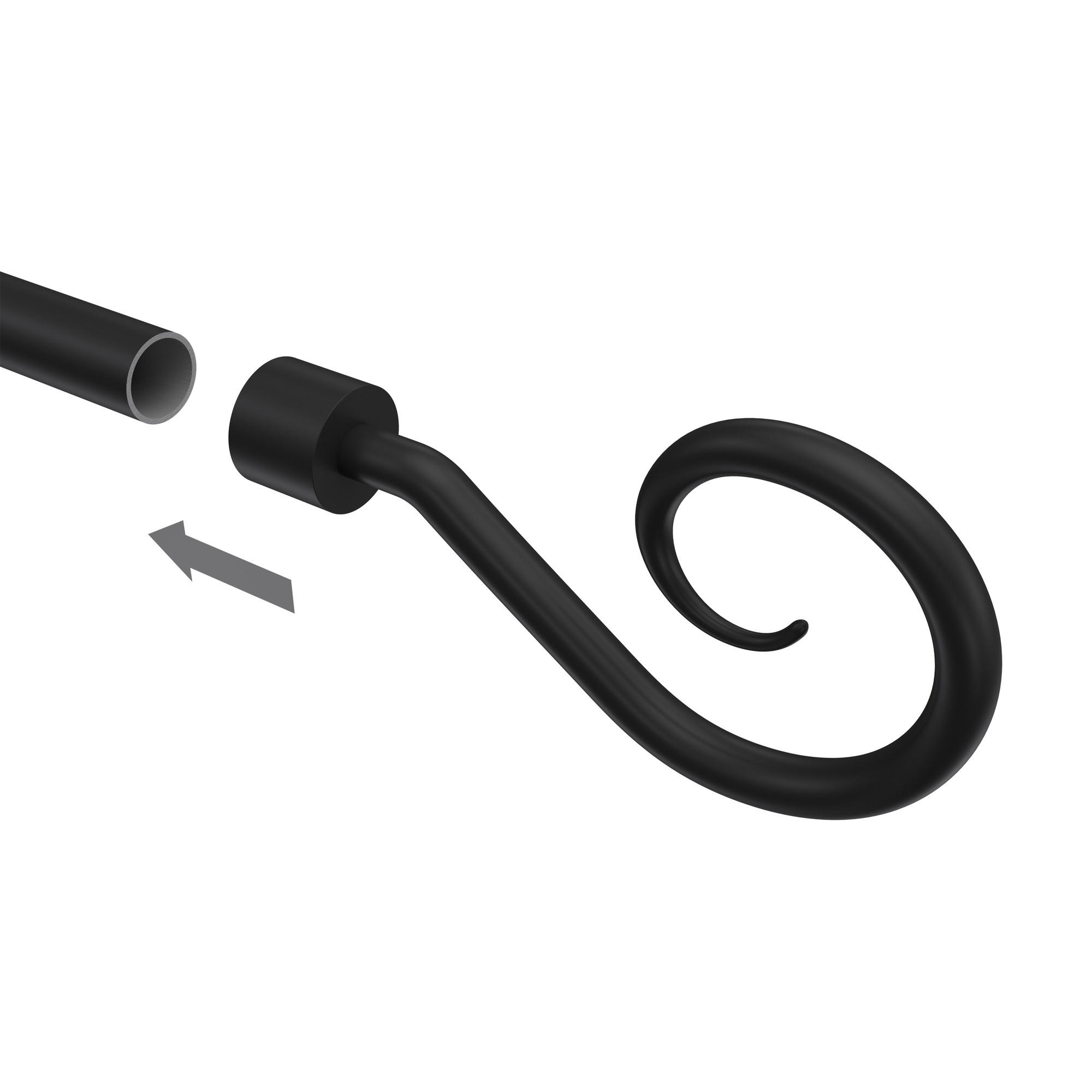 ENDSTÜCKE FÜR GARDINENSTANGEN 16 mm Ø, Allegra Schwarz, Packung 2 Stück - Schwarz, Metall (11.4/5.5/5.5cm) - INTERDECO