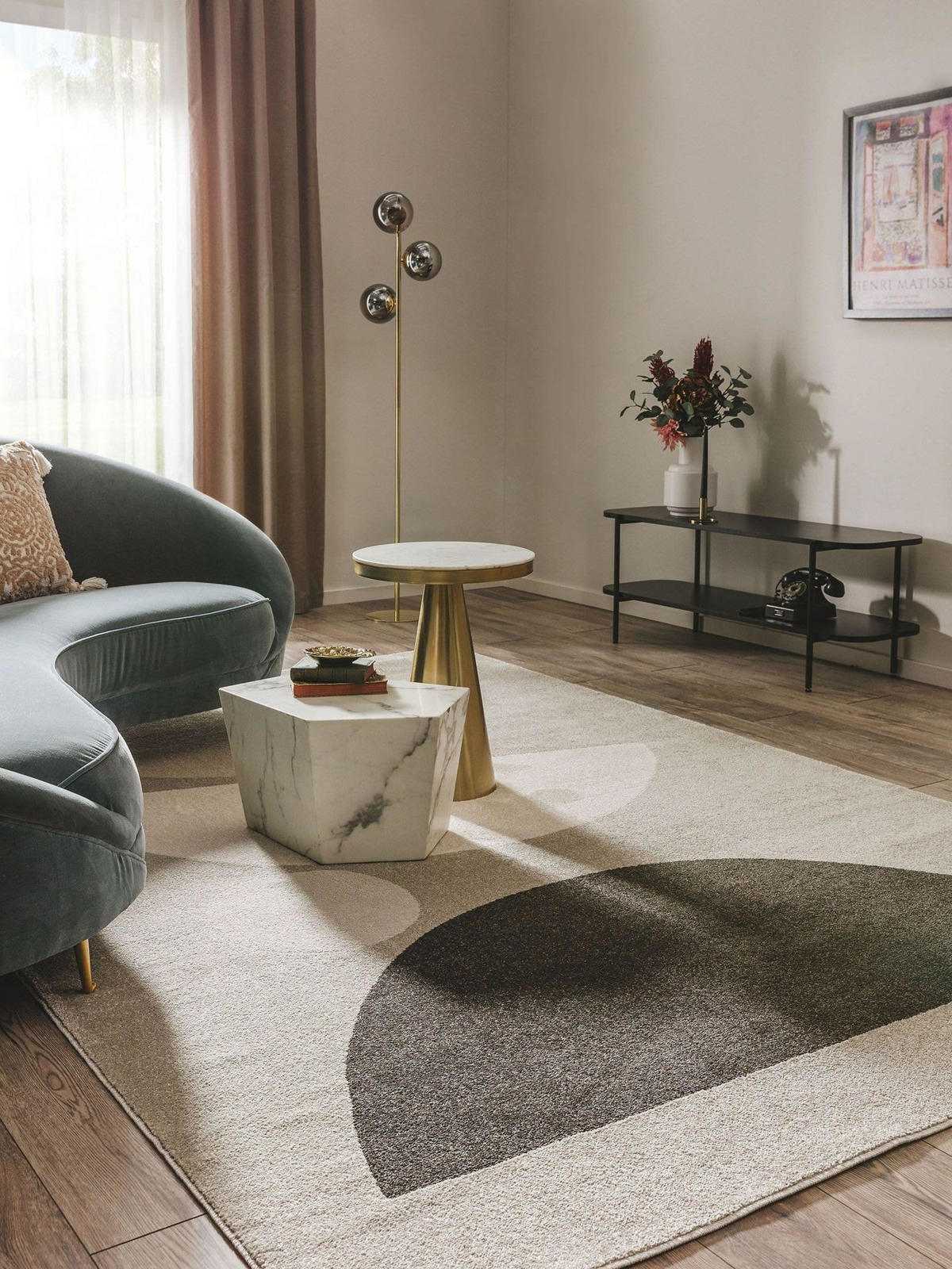 TEPPICH Ida Cream/Anthrazit 160x230 cm - Beige/Grau, Kunststoff (160/1cm) - KUNSTLOFT