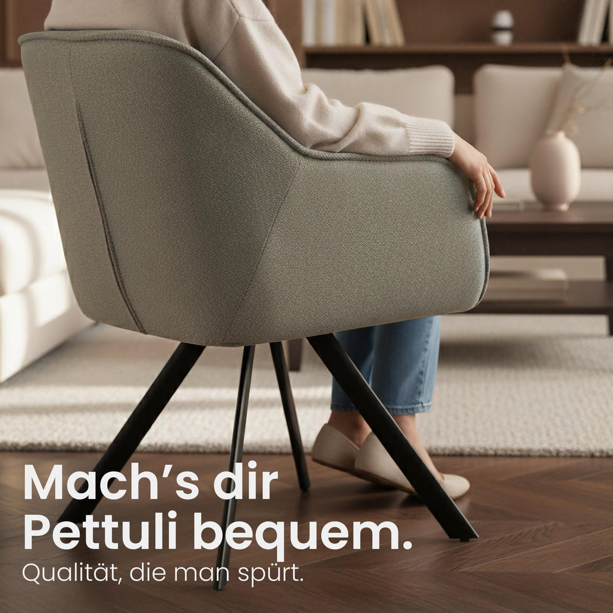 ESSZIMMERSTUHL Stoff Taupe - Taupe/Schwarz, Textil/Metall (57/89/64cm) - CLP