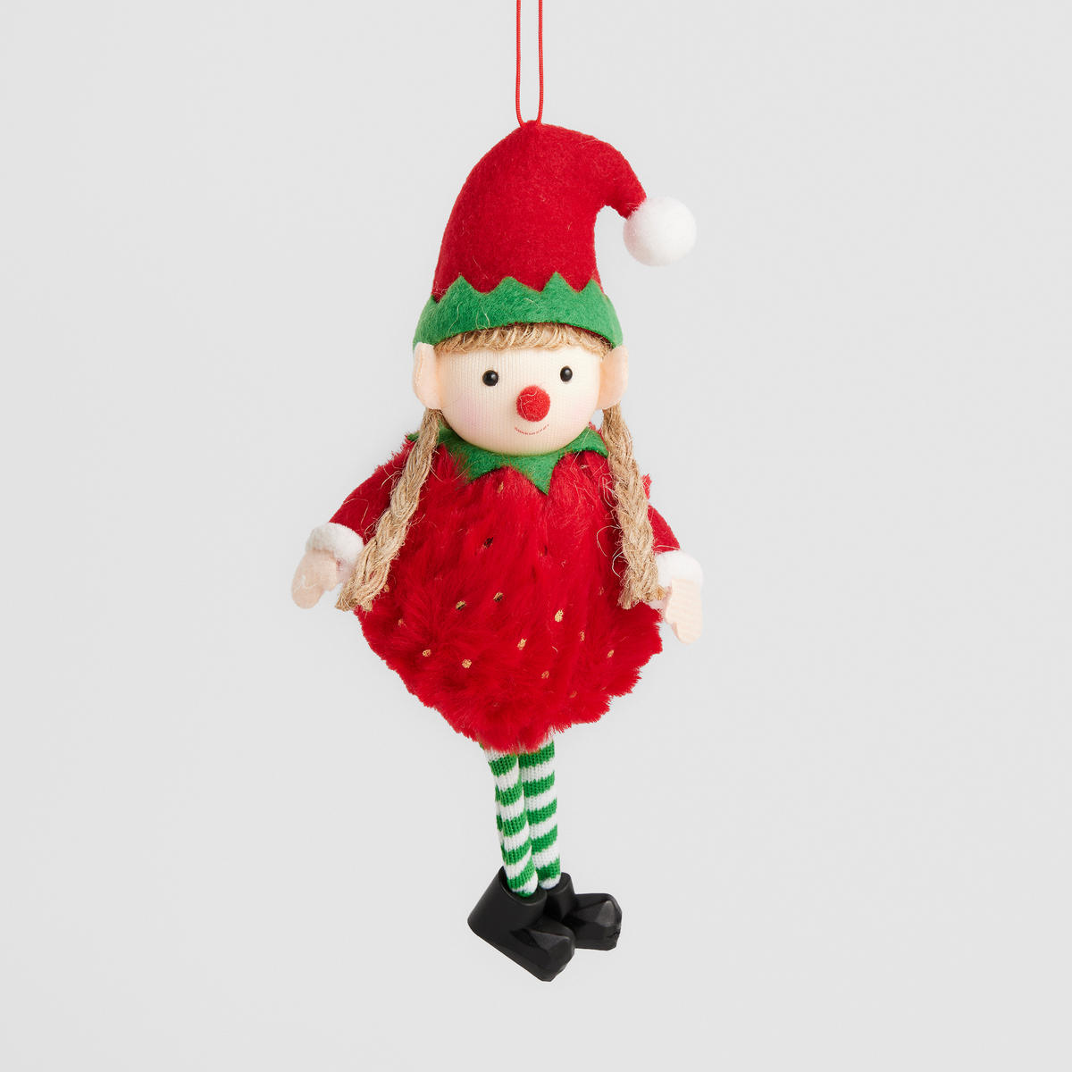 WEIHNACHTSDEKO Hängend BERNARD, 17 x 5 cm, Rot, Christbaumschmuck, Weihnachtsbaumdekoration, Christmas, Xmas - Rot, Textil (5/17/6cm) - home&you