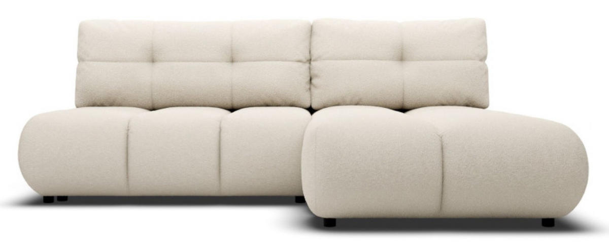 ECKSOFA Creme MILA Ausziehbar Ohne Armlehnen Rechts - Ecru/Creme, Textil (177/230cm) - Sepro Meble