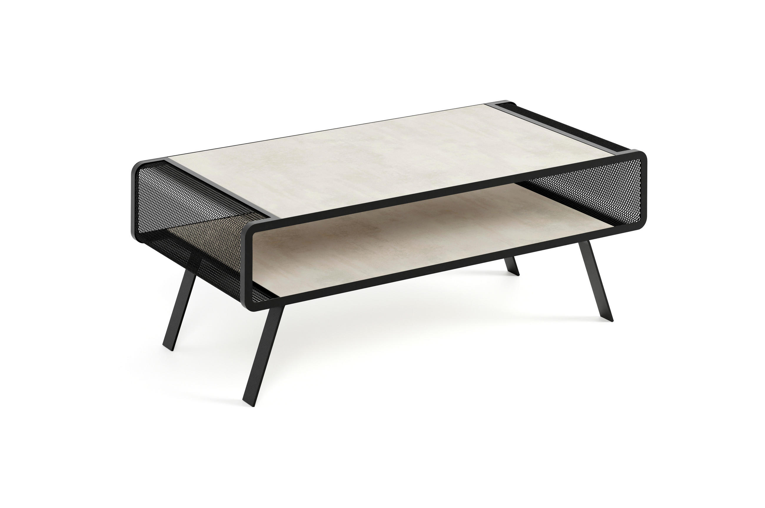 COUCHTISCH TORPE - Creme/Schwarz, Holzwerkstoff (60/121/45cm) - Meblini