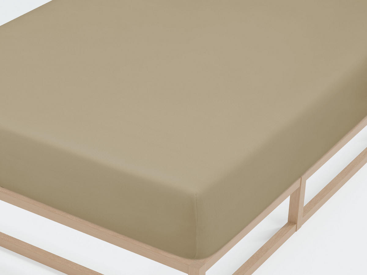 SPANNBETTTUCH Jersey taupe, 140x200 cm - 160x220 cm - Taupe, Textil (160/220cm) - biberna
