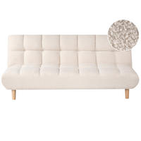 SCHLAFSOFA 2-Sitzer Bouclé Cremeweiß Risor - Creme, Textil (190/83/90cm) - Beliani