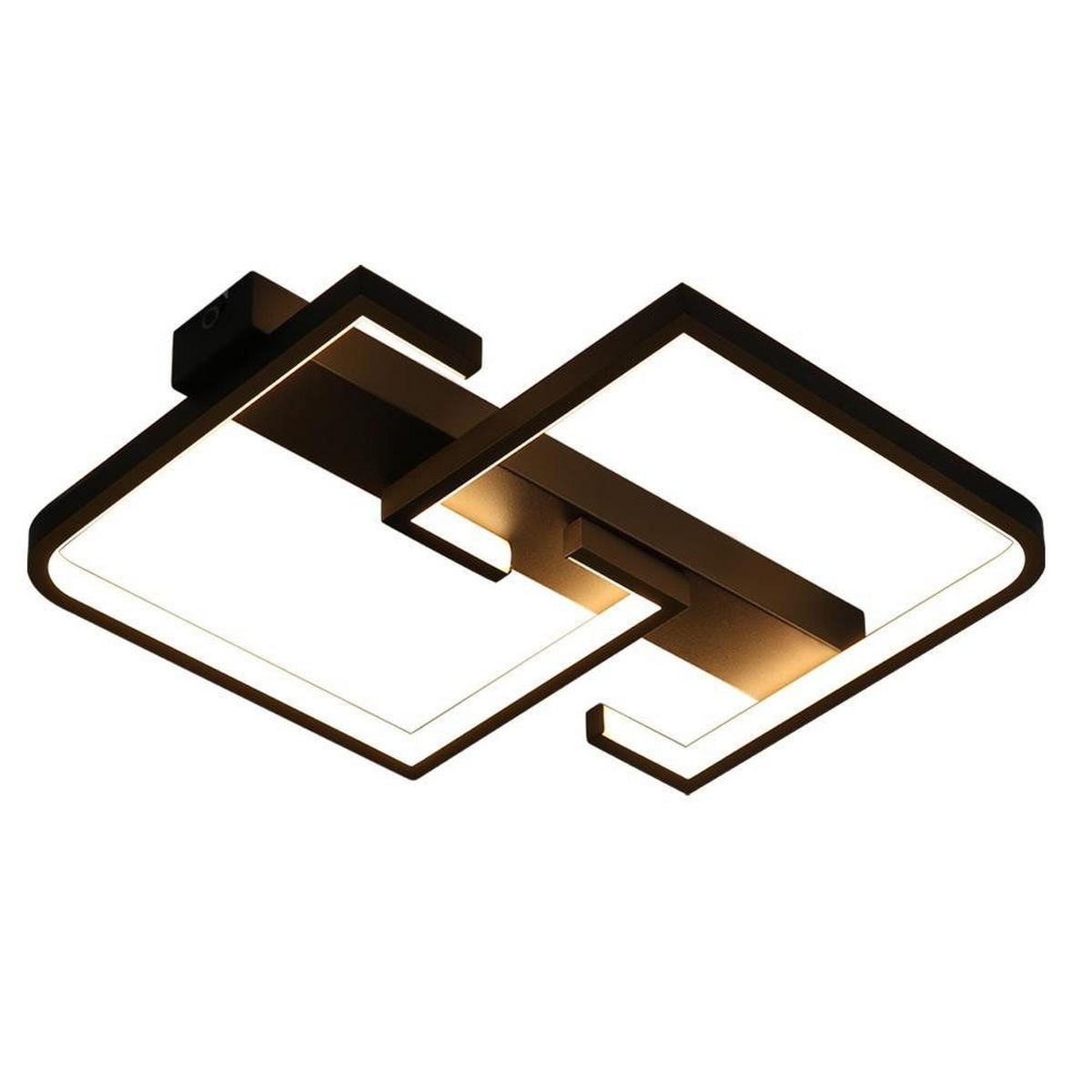 LED-DECKENLEUCHTE Amalfrieda 30/25/5 cm - Schwarz, Metall (30/25/4.5cm) - ZMH