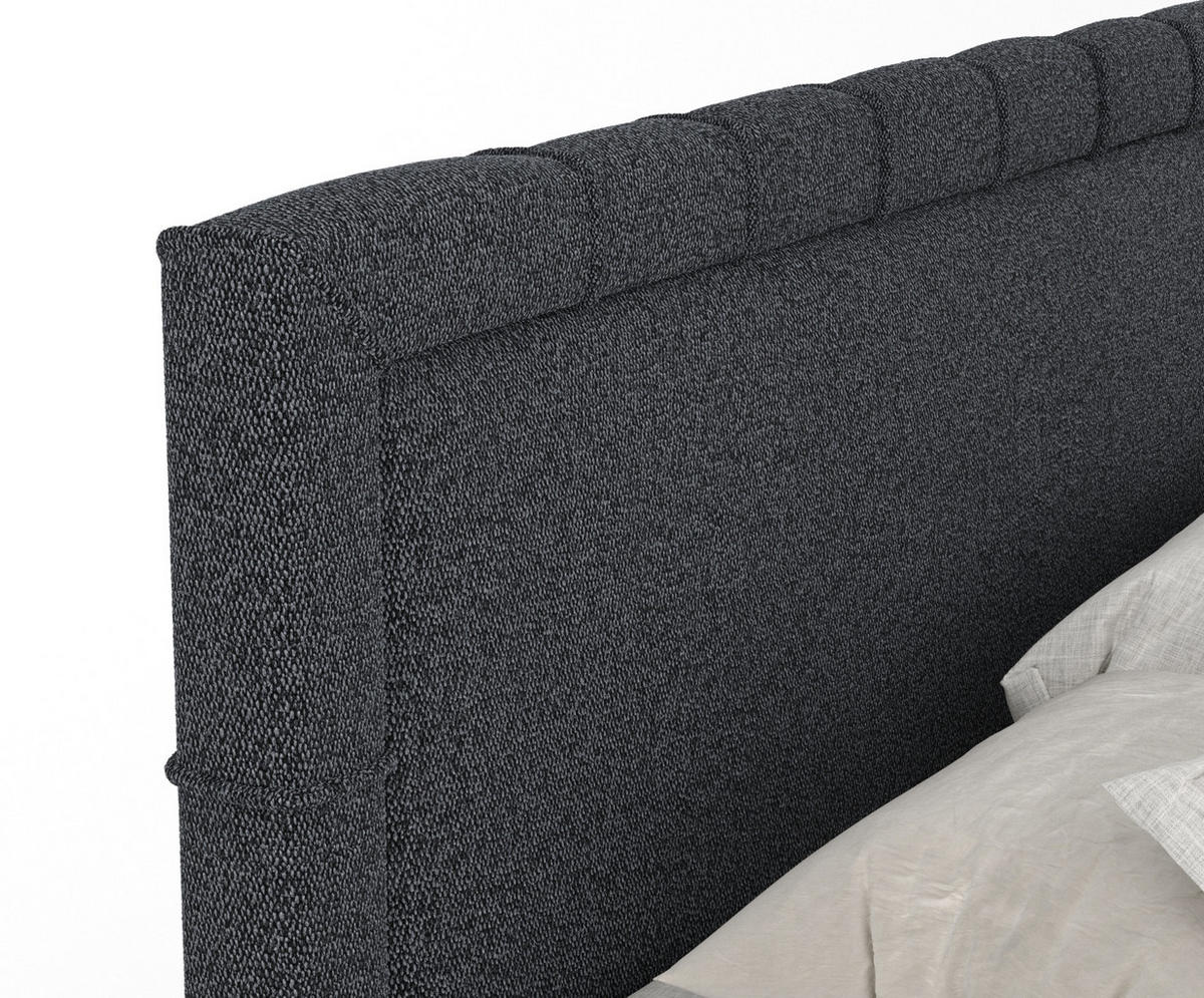 BOXBETT Voyage Schwarz 140/200 cm mit Matratze und Topper - Schwarz, Holz/Holzwerkstoff (140/200cm) - Maison de Reve
