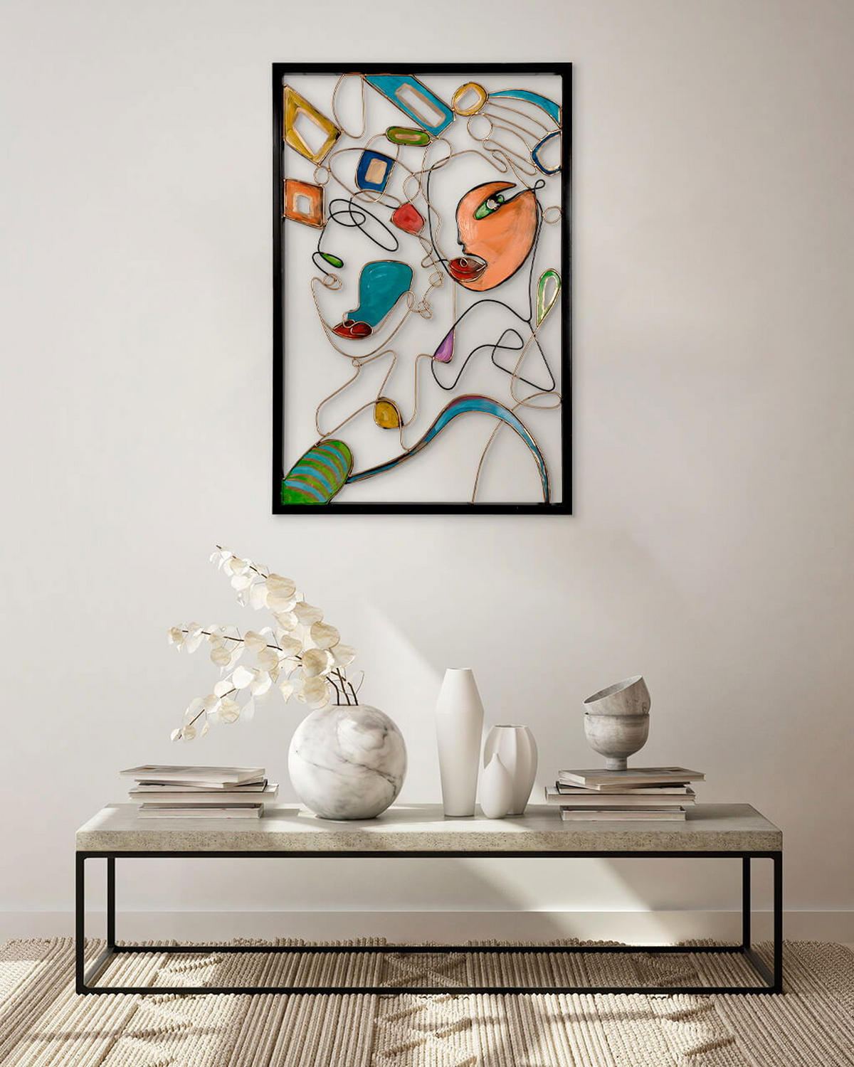 METALLBILD Bunt 60/90 cm - Goldfarben/Multicolor, Metall (2.45/90cm) - KUNSTLOFT