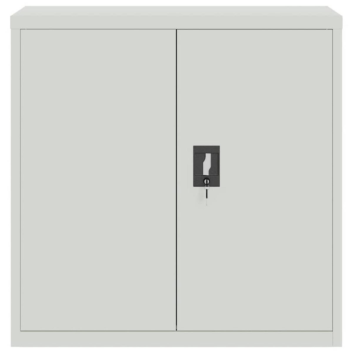 AKTENSCHRANK Mit 2 Türen Grau 90 Cm Stahl - Grau, Metall (40/90/90cm) - vidaXL