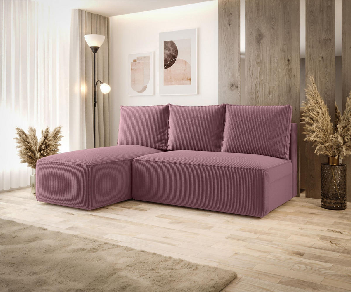 ECKSOFA mit Schlaffunktion SAVIO MINI Poso 130 Links - Flieder, Textil (200/140cm) - Bedante