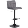 BARHOCKER Samt Grau - Schwarz/Grau, Textil/Metall (40/85/40cm) - CLP