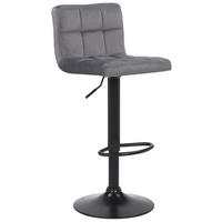BARHOCKER Samt Grau - Schwarz/Grau, Textil/Metall (40/85/40cm) - CLP