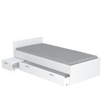 BETT TWIST mit Nachttisch und Schublade/ Bett 90X190 - Weiß - Weiß, Holzwerkstoff (90/190cm) - Weber Industries