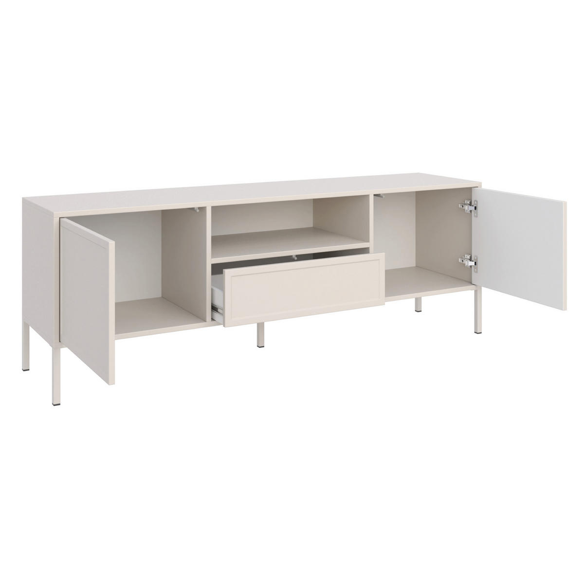 TV-LOWBOARD Velveto 2-türig mit Schublade & Fach, Kaschmir, 160 cm - Kaschmir, Holzwerkstoff/Metall (160/57/40cm) - Selsey