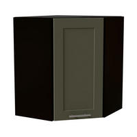 ECKHÄNGESCHRANK Oslo W10/60 Schwarz / Reed Green Matt 60 / 60 / 72cm - Schwarz/Grün, Holz/Holzwerkstoff (60/72/60cm) - Feldmann-Wohnen