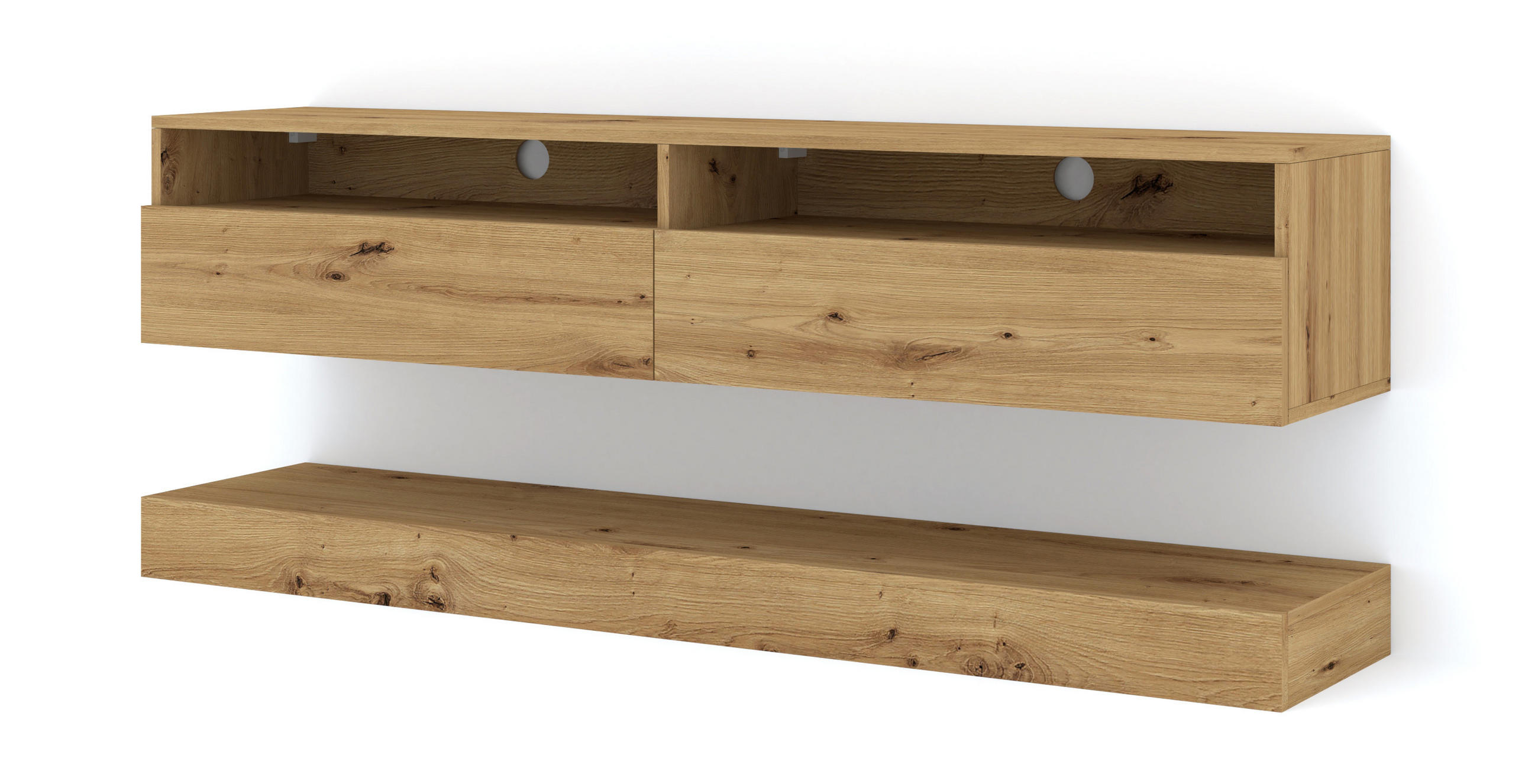 TV LOWBOARD Artisan Eiche 160/33/34 - Eiche Artisan, Holzwerkstoff (160/33/34cm) - RAUMHIRSCH FURNITURE