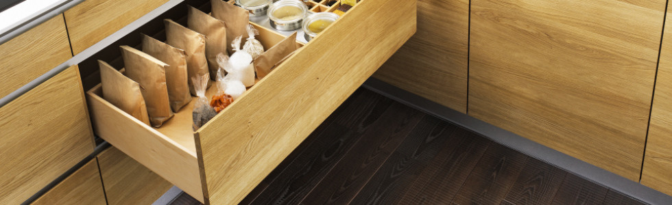 Küchenfronten Holz Schublade