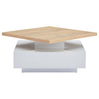 COUCHTISCH Weiß/Walnussfarben, 70/70/36 cm mit Drehfunktion - Walnussfarben, Holzwerkstoff (70/70/36cm) - PANGIVO
