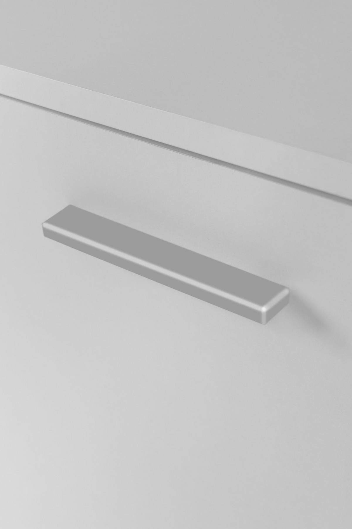 SCHUHSCHRANK weiß 50 cm, Schuhkommode aufklappbar für 12 Paar Schuhe - Silberfarben/Schwarz, Holzwerkstoff/Kunststoff (50/110/34cm) - Furn.Design