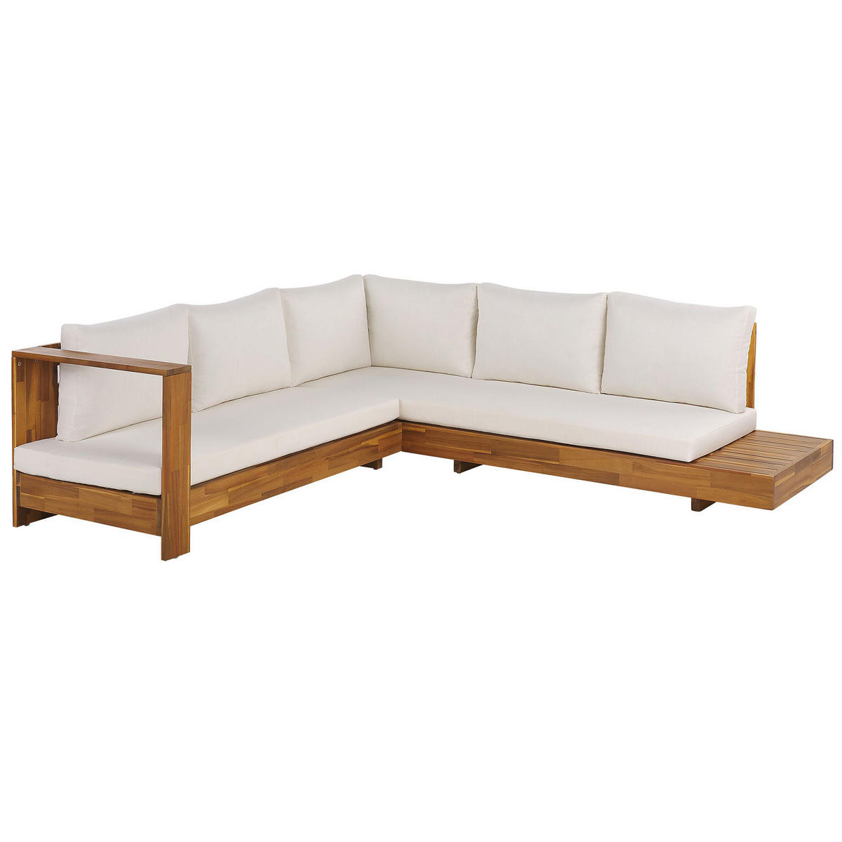 LOUNGE-SET 5-Sitzer hellbraun linksseitig Marettimo - Hellbraun, Holz - Beliani