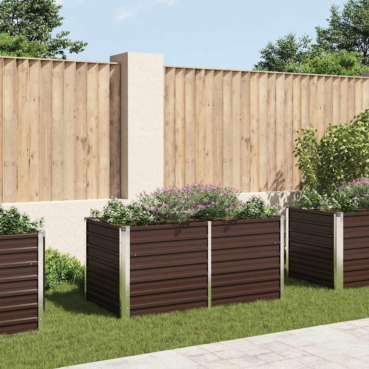 HOCHBEET für Garten OSKAR Braun 160x80x77 cm Metall - Braun, Metall (160/77/80cm) - DELUKE