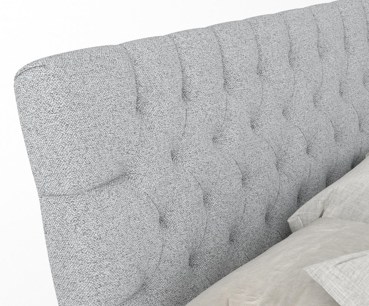BOXSPRINGBETT Seraphine Hellgrau 140/200 cm - Hellgrau/Schwarz, Holz/Holzwerkstoff (140/200cm) - Maison de Reve
