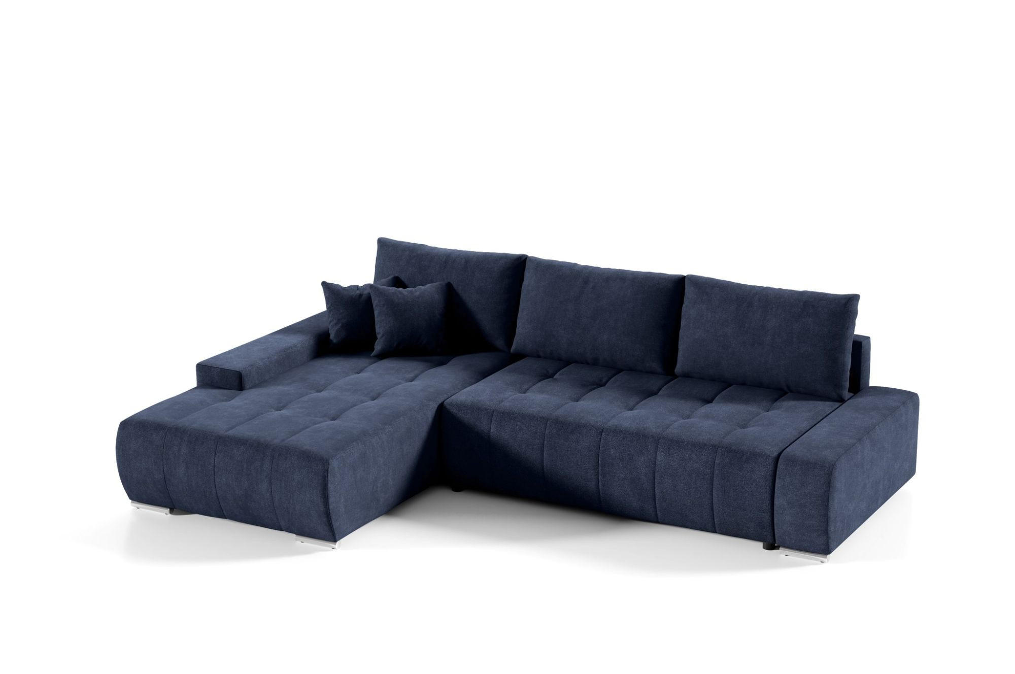 ECKSOFA Vogar In Aston - Dunkelblau, Holzwerkstoff/Textil (265/185cm) - Fun Möbel
