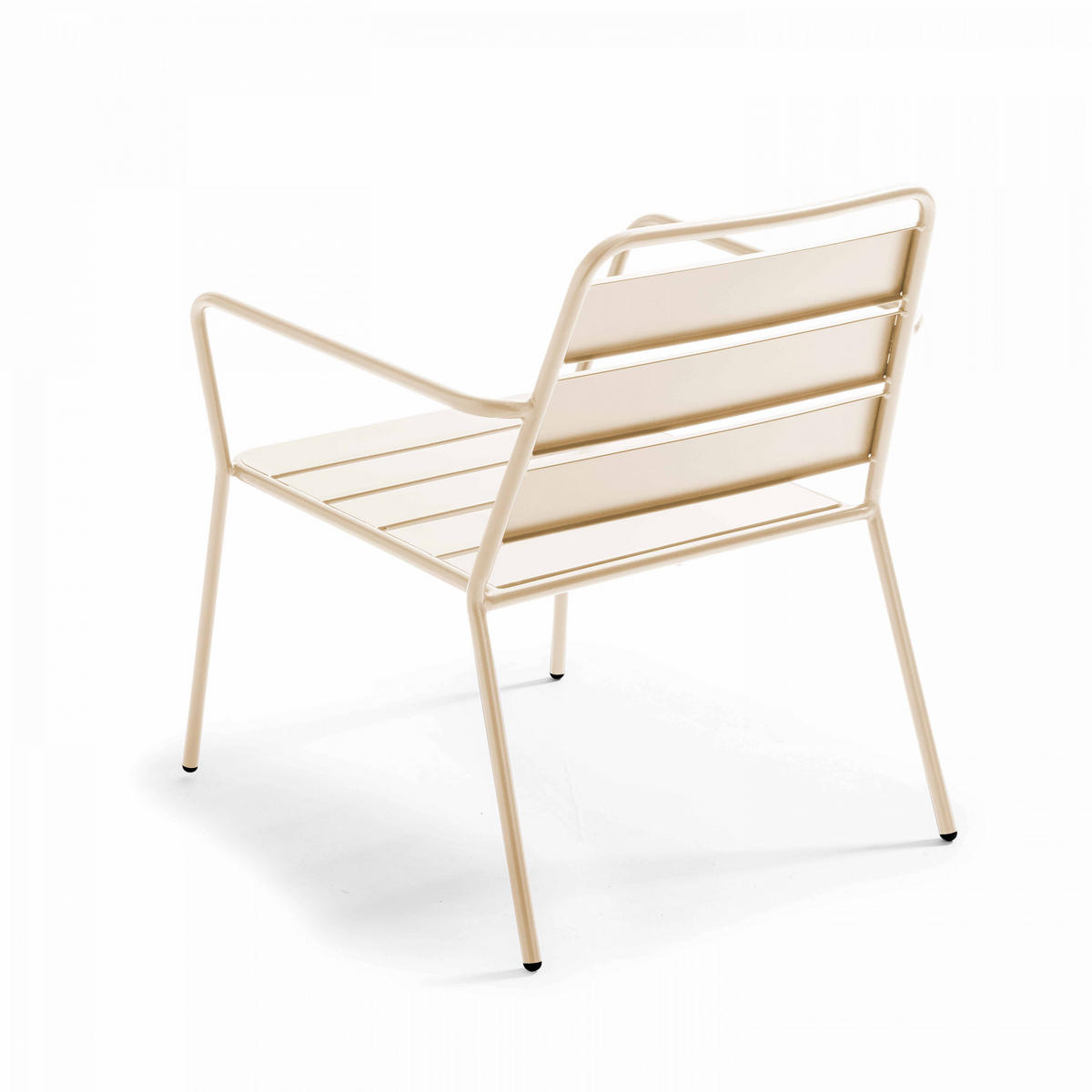 GARTENMÖBEL 5-tlg., Elfenbeinfarbe - Beige, Metall - Oviala