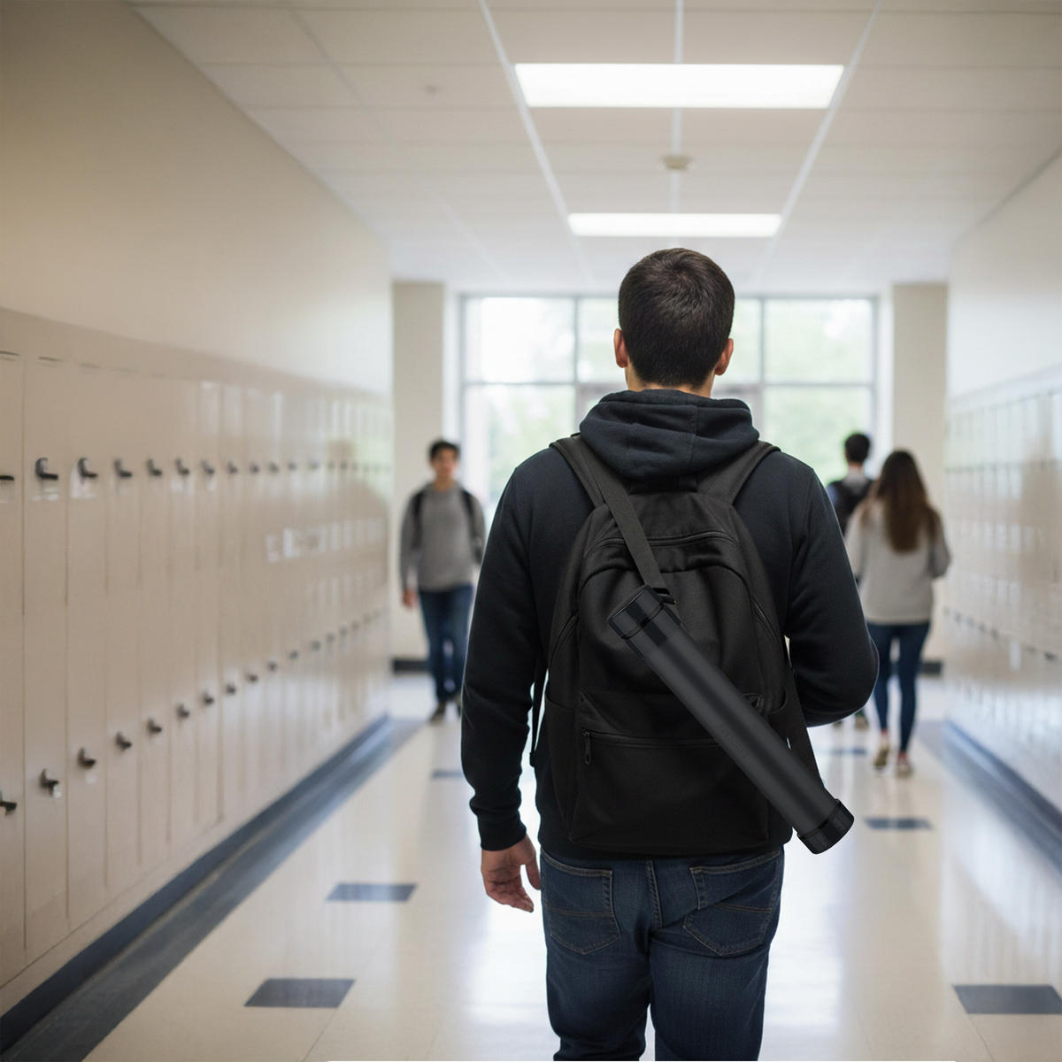 POSTERROLLE - Schwarz, Kunststoff (9/85/9cm) - Relaxdays