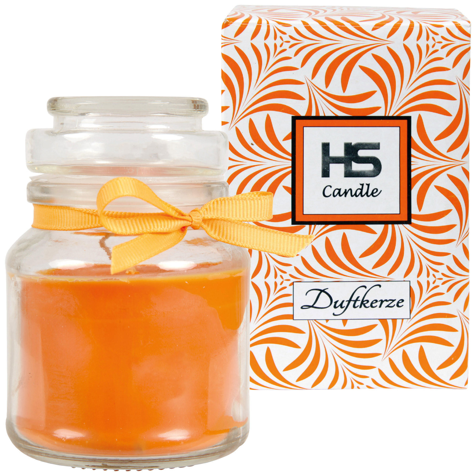 DUFTKERZE im Bonbonglas mit Deckel Honigmelone 30h - Orange, Glas (7/10cm)