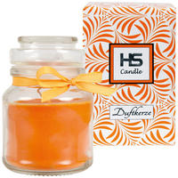 DUFTKERZE im Bonbonglas mit Deckel Honigmelone 30h - Orange, Glas (7/10cm)