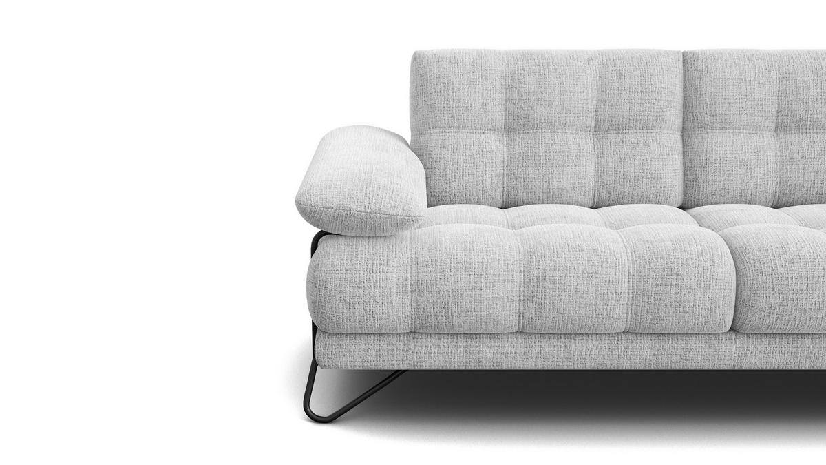 SOFA BUBBARA 2,5-Sitzer, hellgrau - Hellgrau/Schwarz, Holz/Textil (215/87/96cm) - Courtois Laville